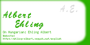 albert ehling business card